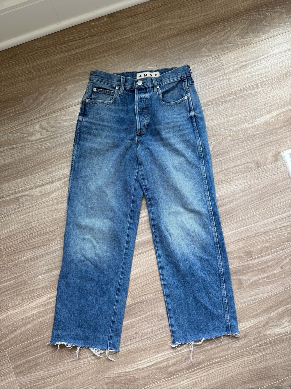 AMO Denim Women’s  High Rise Jeans Sz 27 100% Cotton Medium Wash - Picture 5 of 9